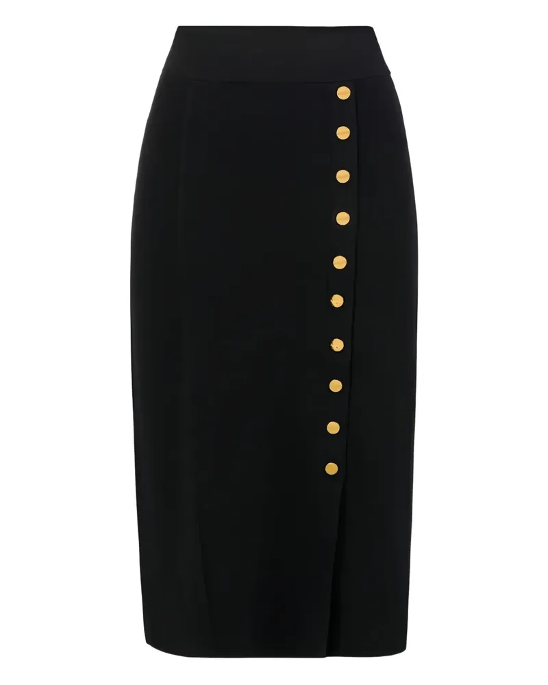 Elisabetta Franchi Midirock mit Knöpfen - Schwarz Schwarz