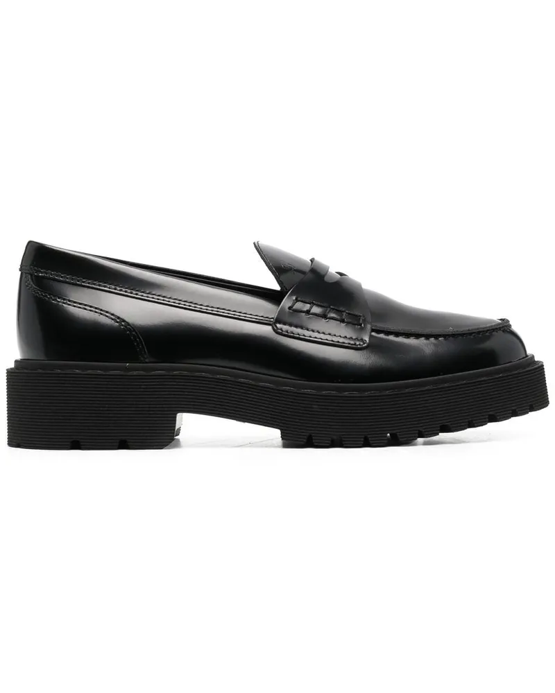 Hogan Penny-Loafer mit Plateau Schwarz