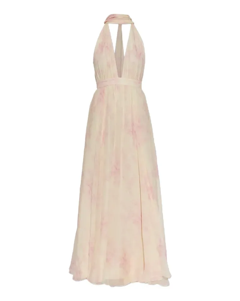 LoveShackFancy Lilah Maxikleid aus Seide mit Blumenprint - Nude Nude