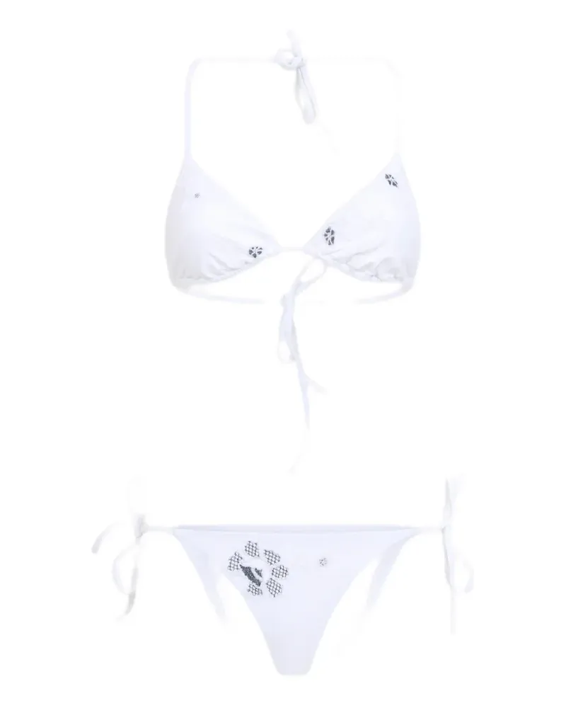 Ermanno Scervino floral-embroidered bikini - Weiß Weiß