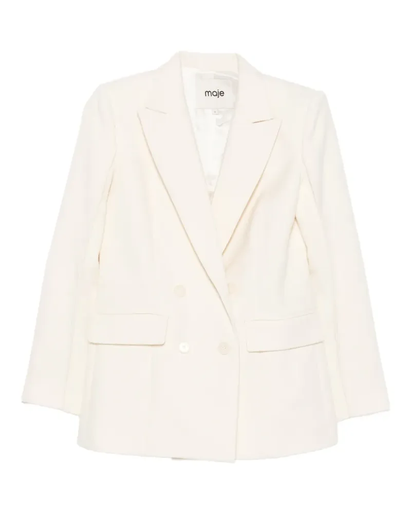 Maje double-breasted peak-lapel blazer - Nude Nude