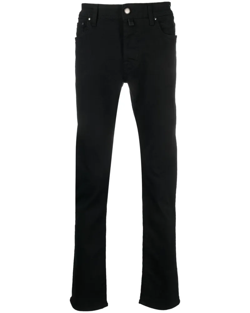 Jacob Cohën Halbhohe Straight-Leg-Jeans Schwarz