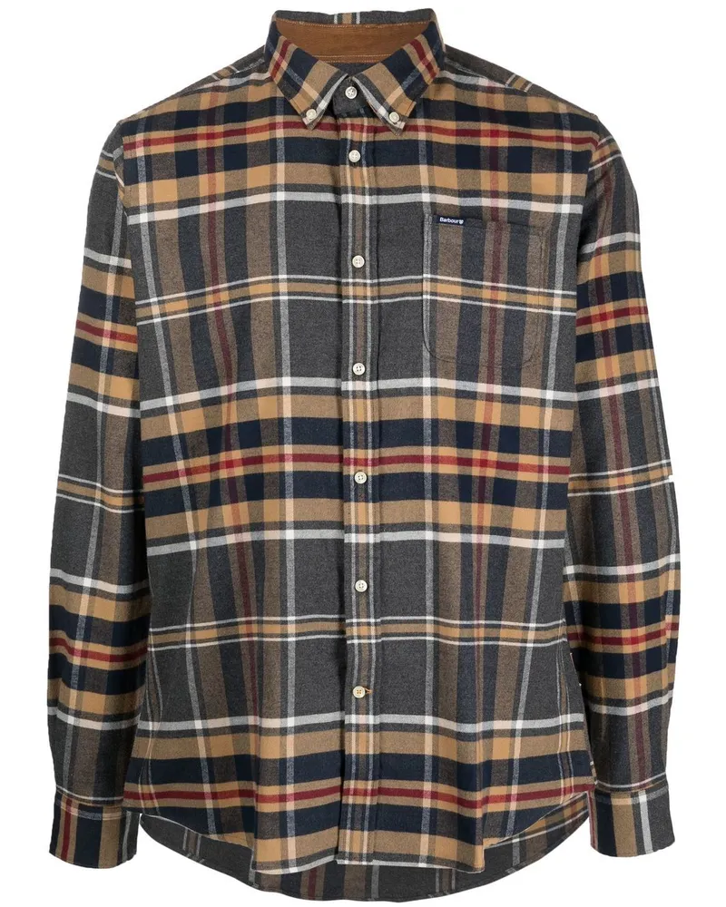 Barbour Kariertes Ronan Button-down-Hemd - Grau Grau