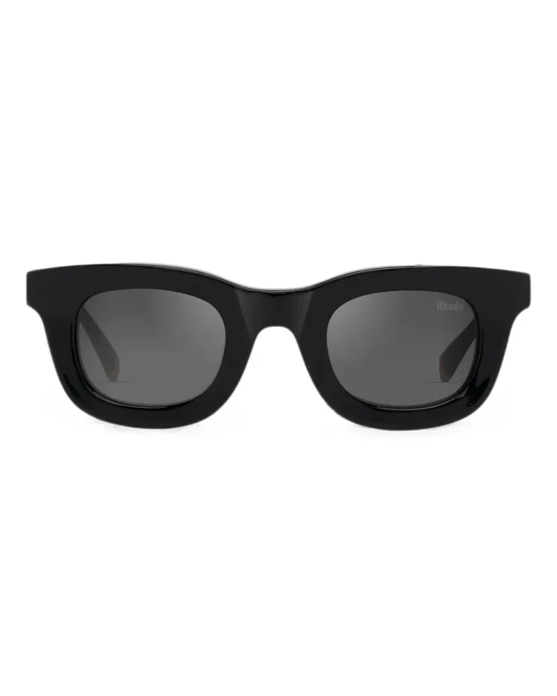 RHUDE Sonnenbrille mit eckigem Gestell - Schwarz Schwarz