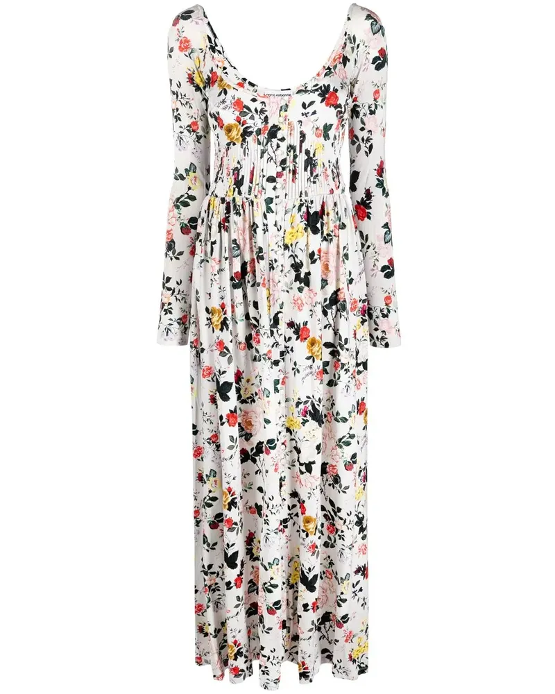 Paco Rabanne Kleid mit Rosen-Print - Grau Grau
