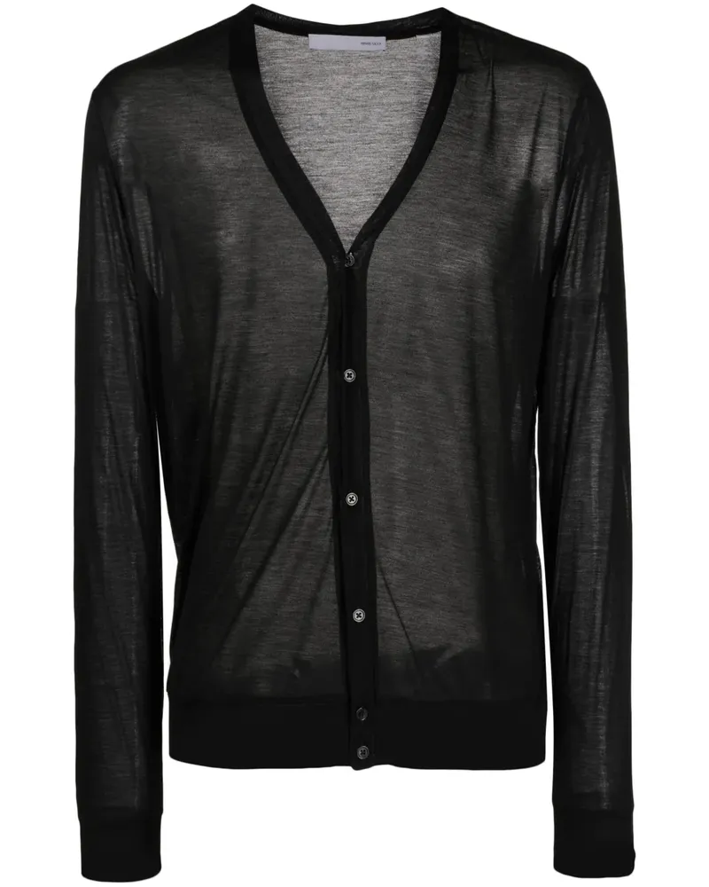 PRIVATE STOCK Semi-transparenter The Nero Cardigan - Schwarz Schwarz