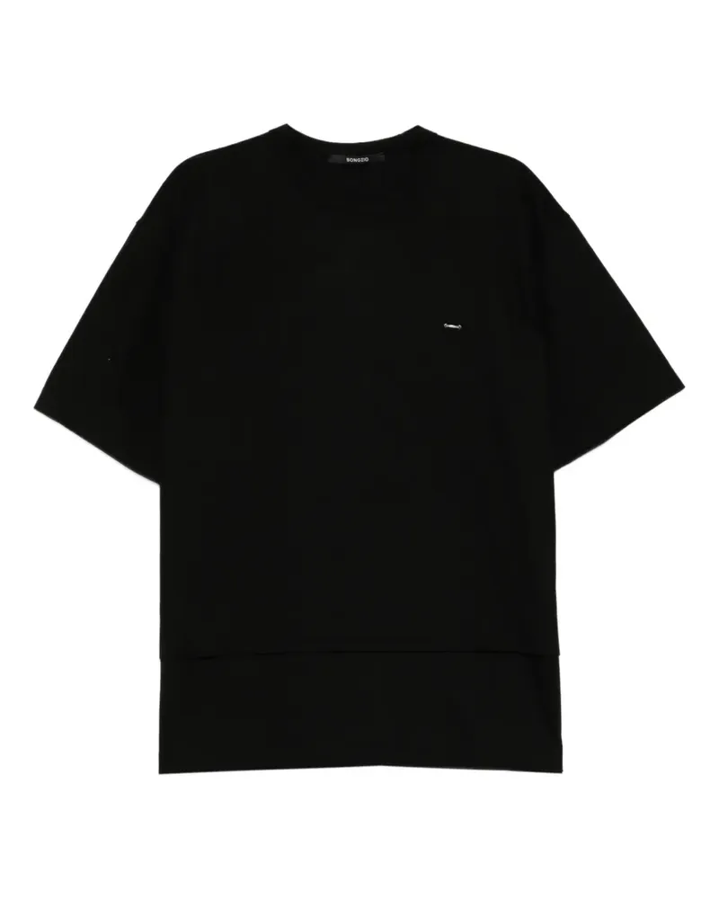 SONGZIO T-Shirt mit grafischer Stickerei - Schwarz Schwarz