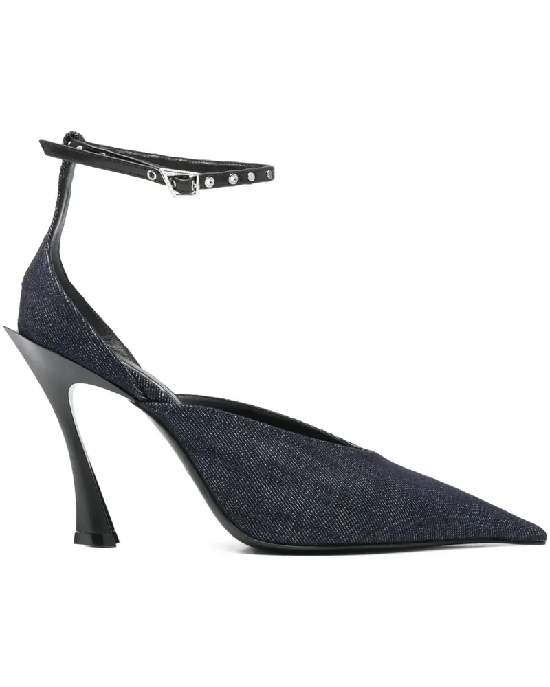 Thierry Mugler Denim-Mules 95mm - Blau Blau