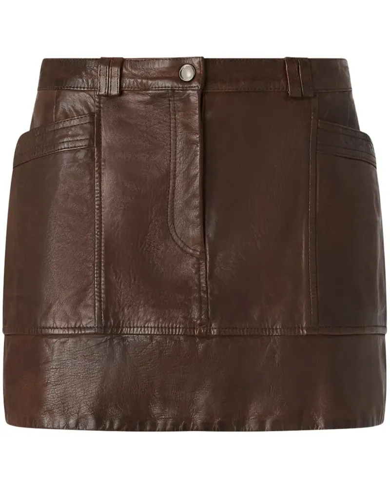 Pinko Klassischer Lederrock - Braun Braun