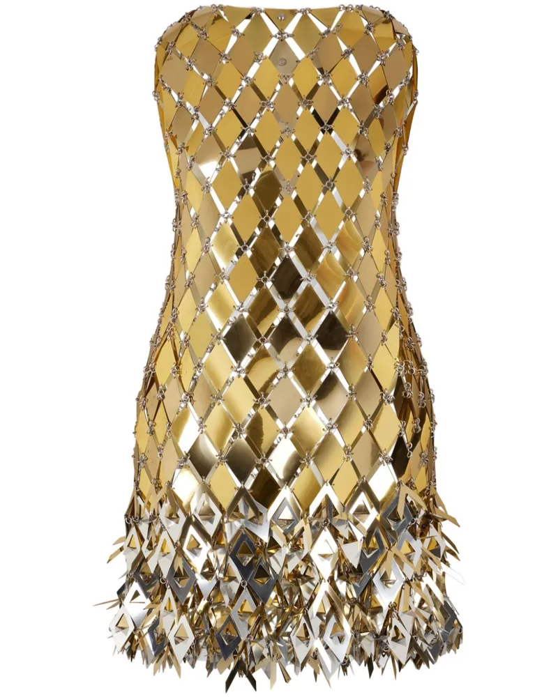 Paco Rabanne Minikleid mit Quastenverzierung - Gold Gold