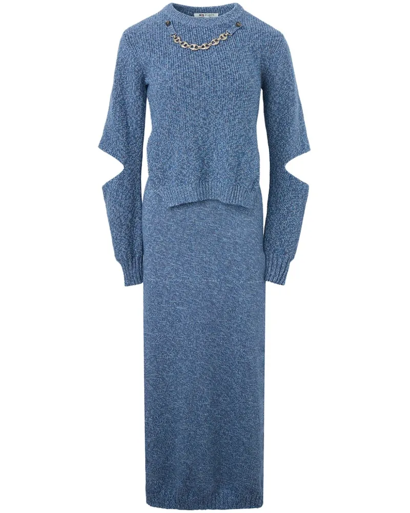 Ports 1961 Strickkleid mit Cut-Out - Blau Blau