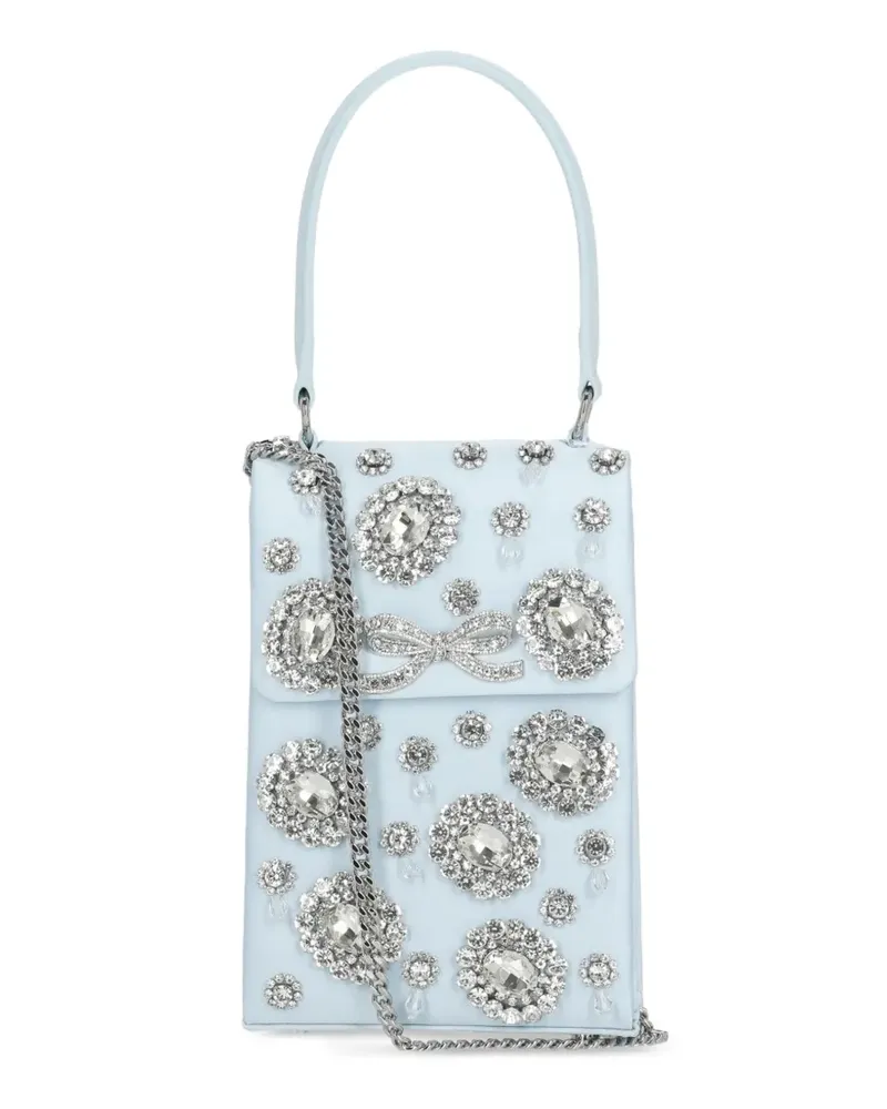 Self-Portrait crystal-embellished clutch bag - Blau Blau