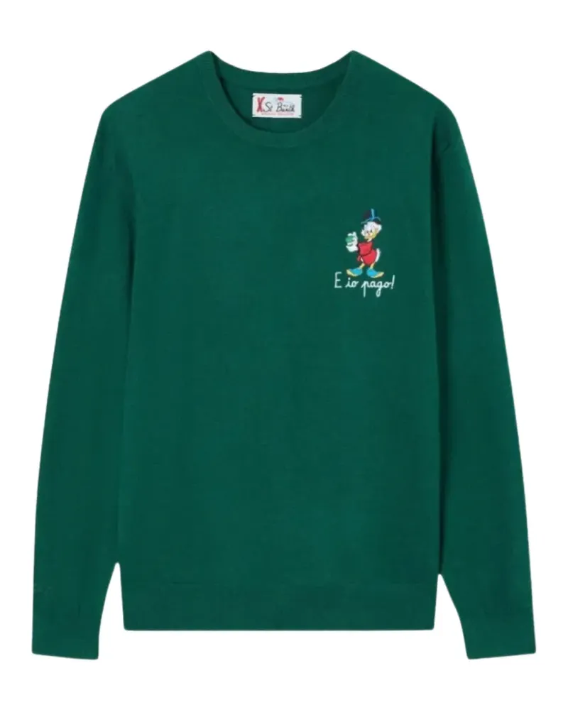 MC2 Saint Barth Heron Pullover aus leichtem Woll-Kaschmirgemisch mit Scrooge McDuck-Stickerei | Special Edition Pullover - Grün Grün