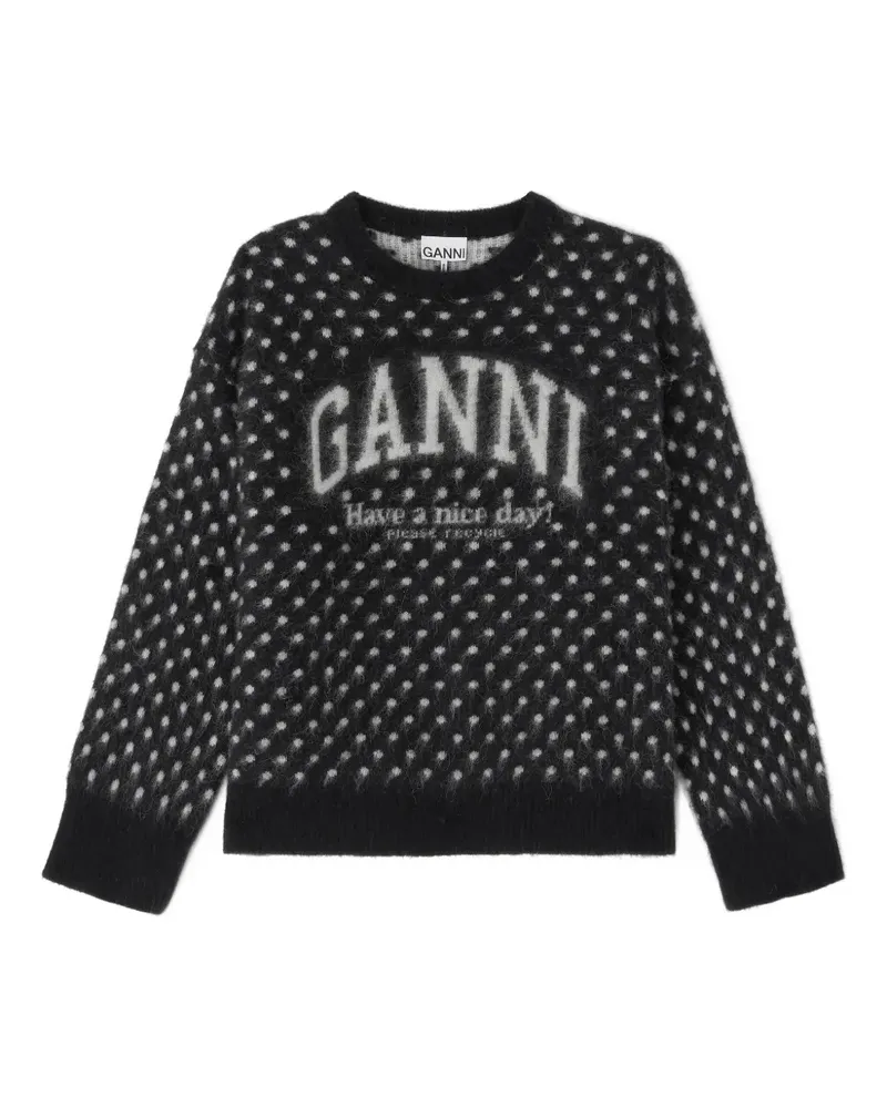 Ganni Pullover mit Polka Dots - Schwarz Schwarz