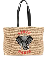 Kenzo Handtasche mit Elefantenstickerei Nude