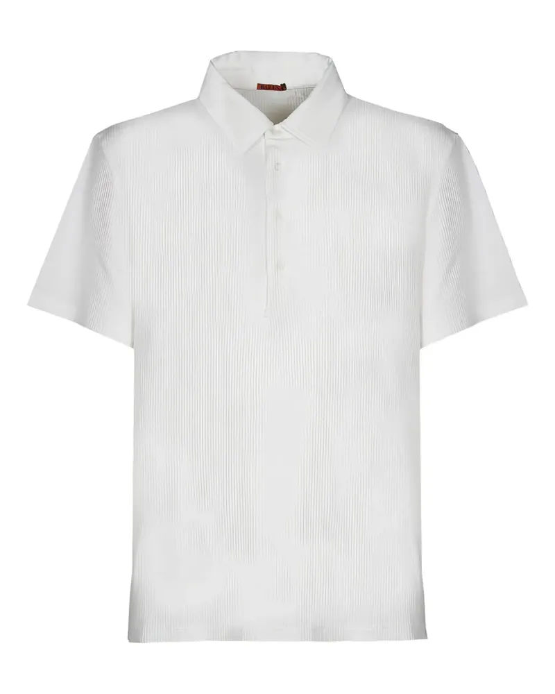 BARENA Geripptes Poloshirt - Weiß Weiß