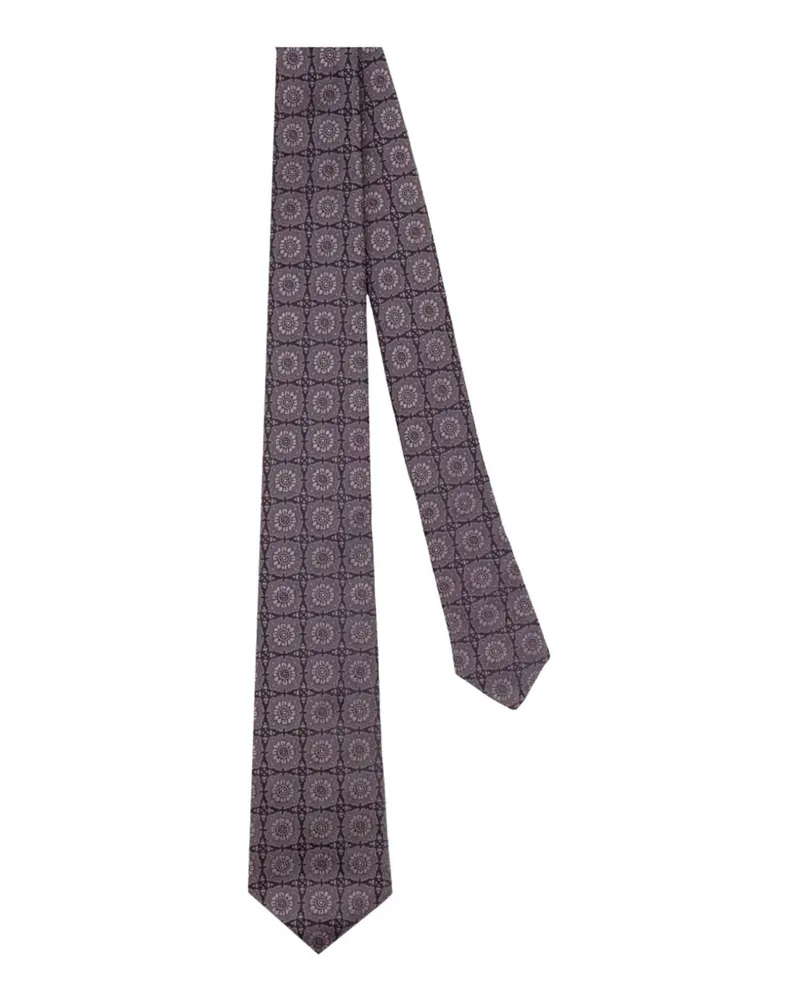 Kiton geometric-pattern tie - Violett Violett