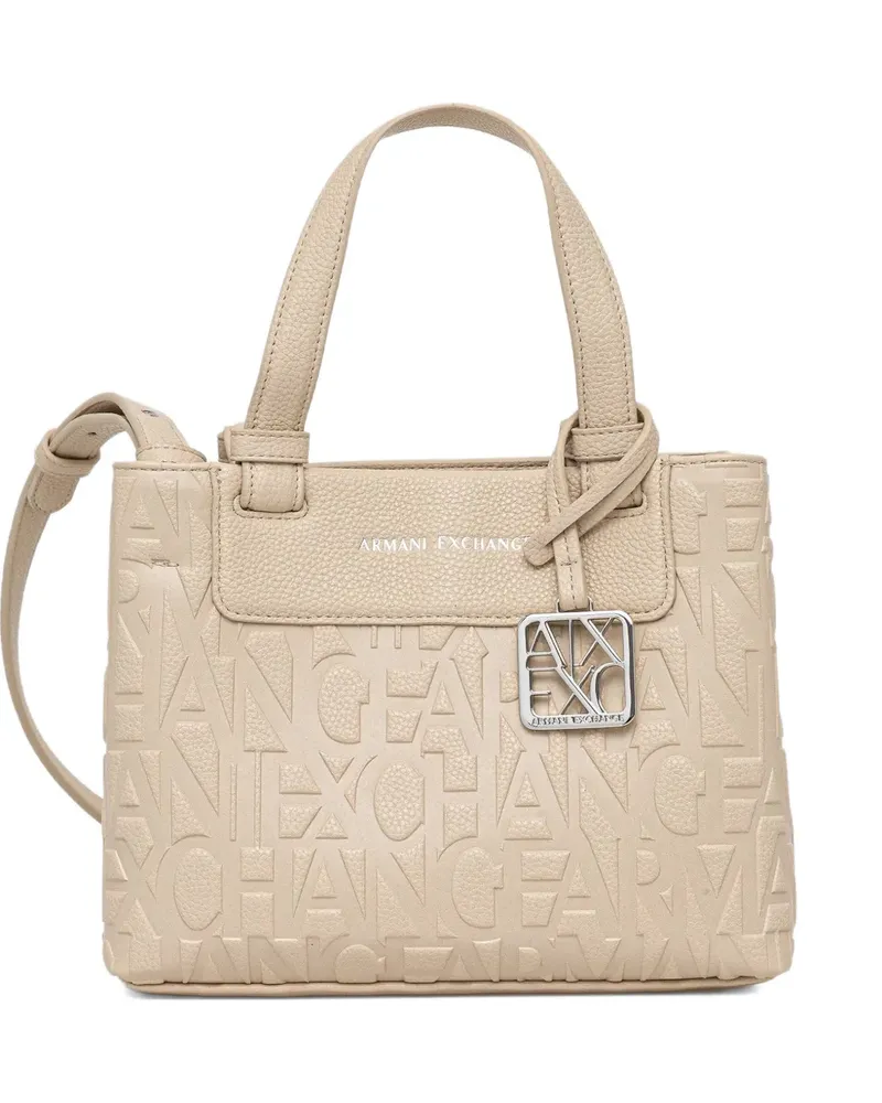 Armani Exchange logo-debossed tote bag - Nude Nude