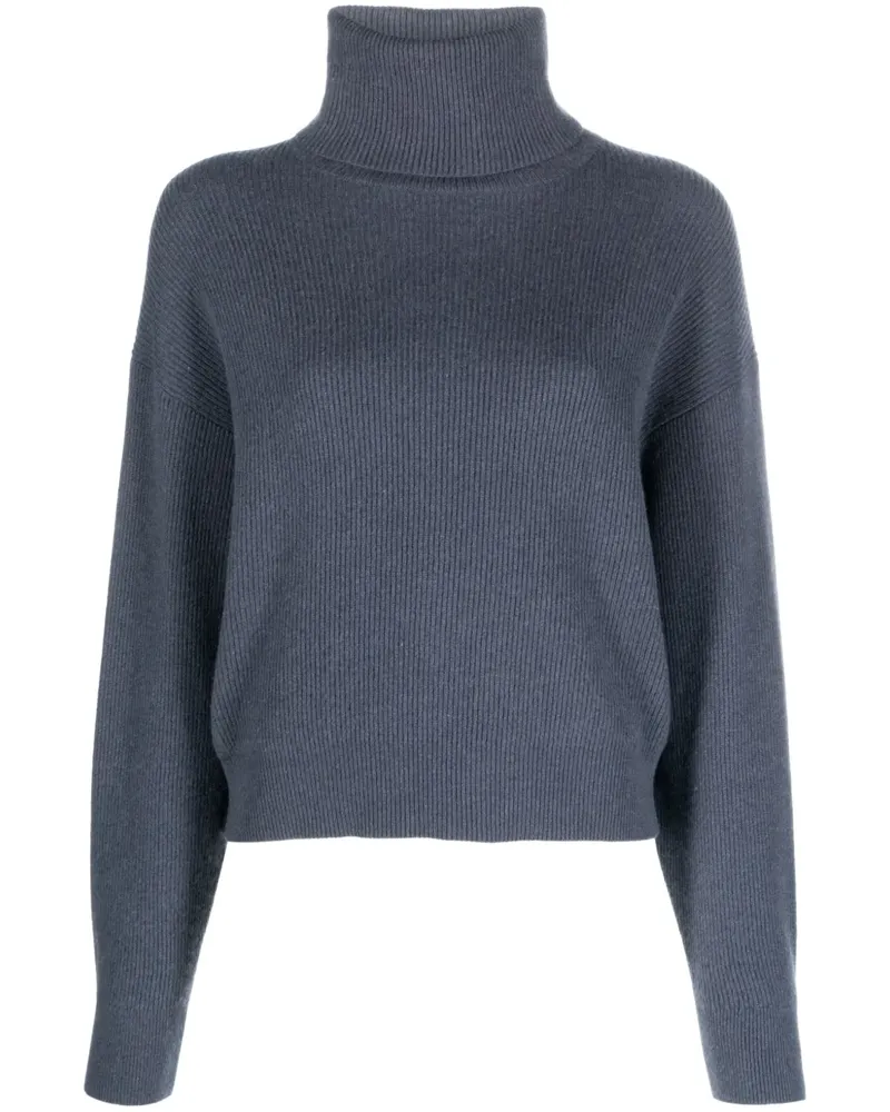 Brunello Cucinelli Gerippter Rollkragenpullover - Blau Blau