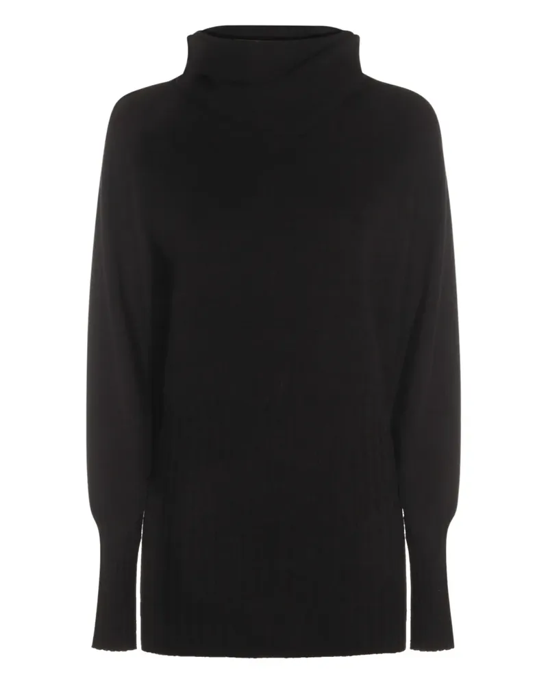 Malo Gerippter Rollkragenpullover - Schwarz Schwarz