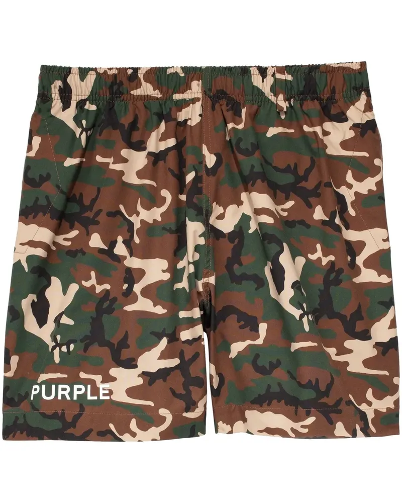PURPLE BRAND Shorts mit Camouflage-Print - Braun Braun