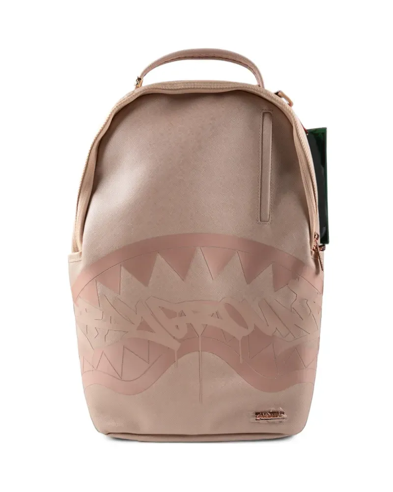 Sprayground Shark Mouth logo-plaque backpack - Nude Nude
