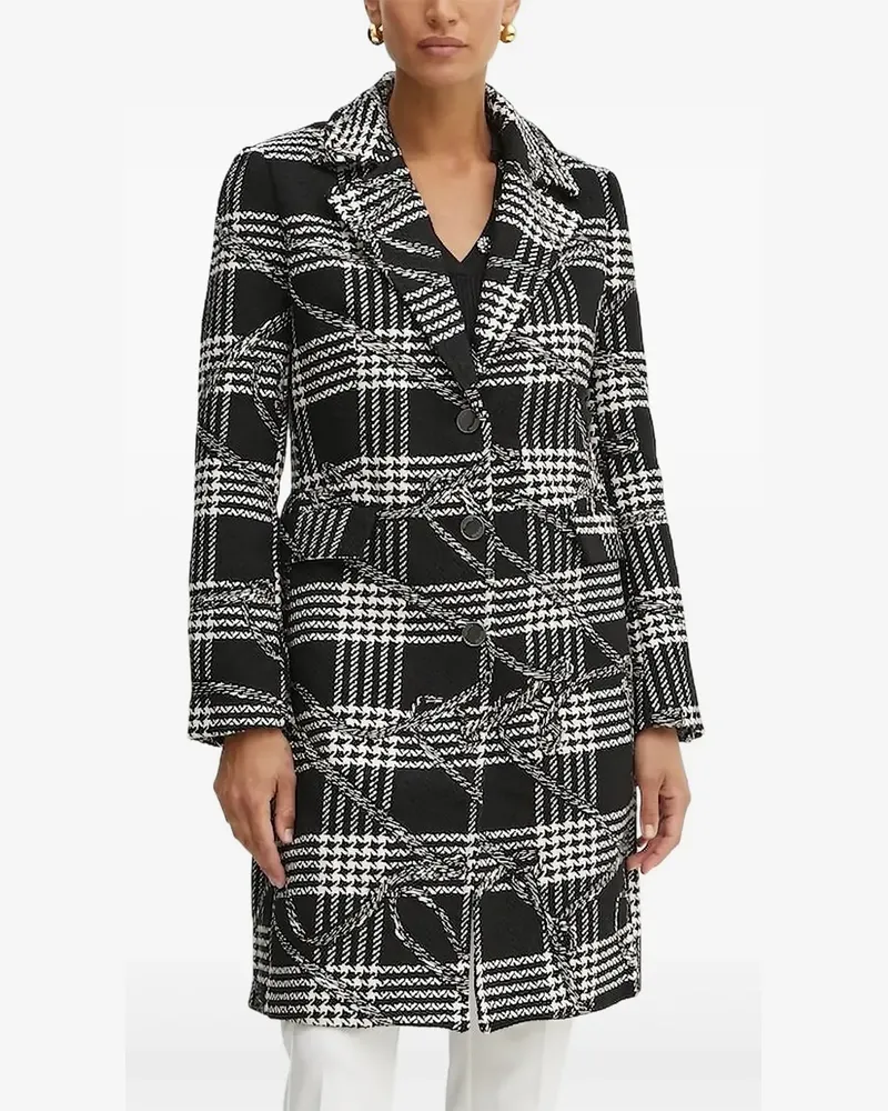 Guess notched houndstooth-check coat - Schwarz Schwarz