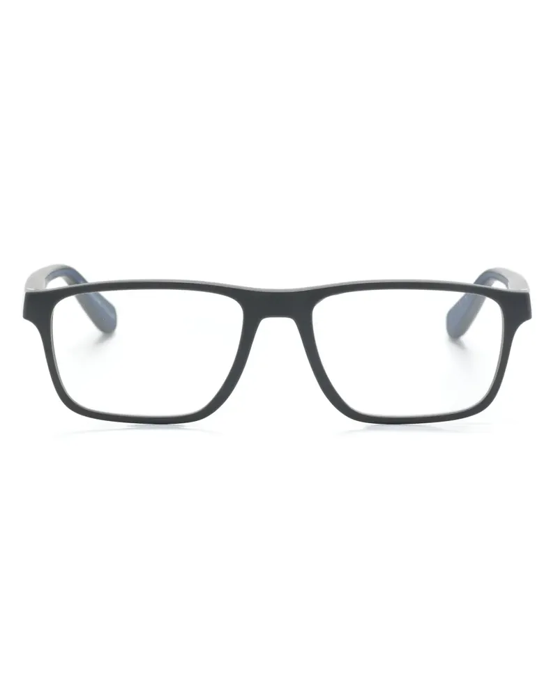 Emporio Armani Eckige Brille mit Logo-Schild - Grau Grau