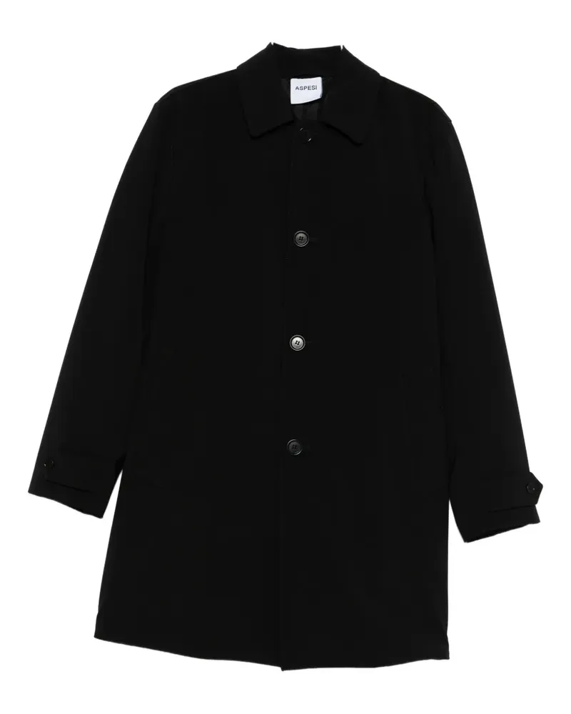 ASPESI Einreihiger Mantel mit Knöpfen - Schwarz Schwarz