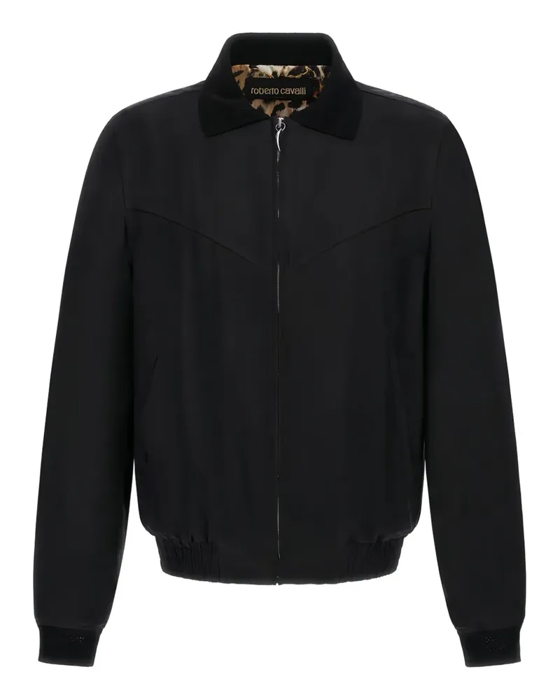 Roberto Cavalli Bomberjacke mit geripptem Kragen - Schwarz Schwarz