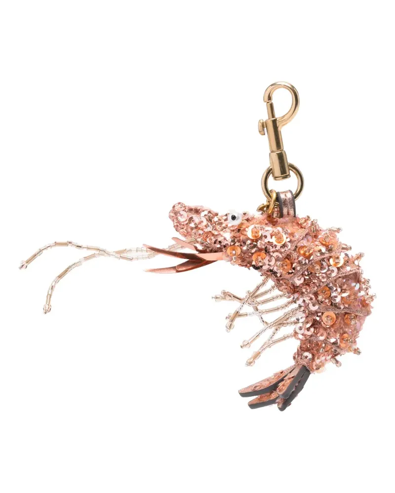 Anya Hindmarch sequin-embellished shrimp keyring - Rosa Rosa