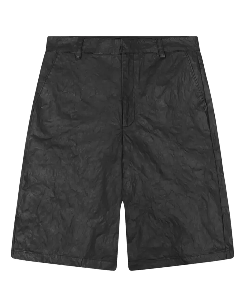 Heliot Emil Armada Shorts mit Knitteroptik - Schwarz Schwarz
