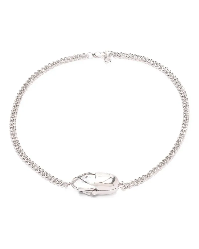 CAPSULE ELEVEN Capsule Crystal clear quartz necklace - Silber Silber