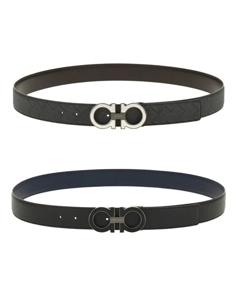 Ferragamo Wendbarer Gürtel mit Gancini-Schnalle - Schwarz Schwarz