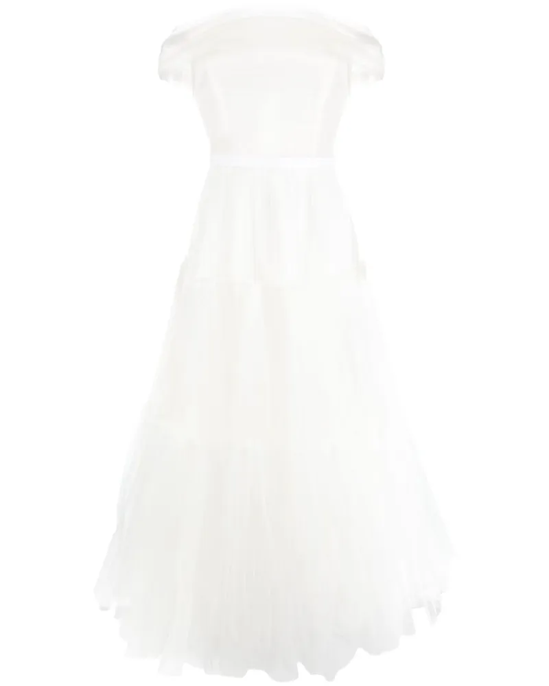 Ana Radu Schulterfreies Maxikleid - Weiß Weiß