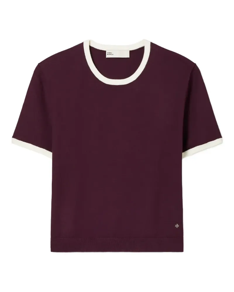 Tory Burch T-Shirt mit Kontrastdetails - Braun Braun