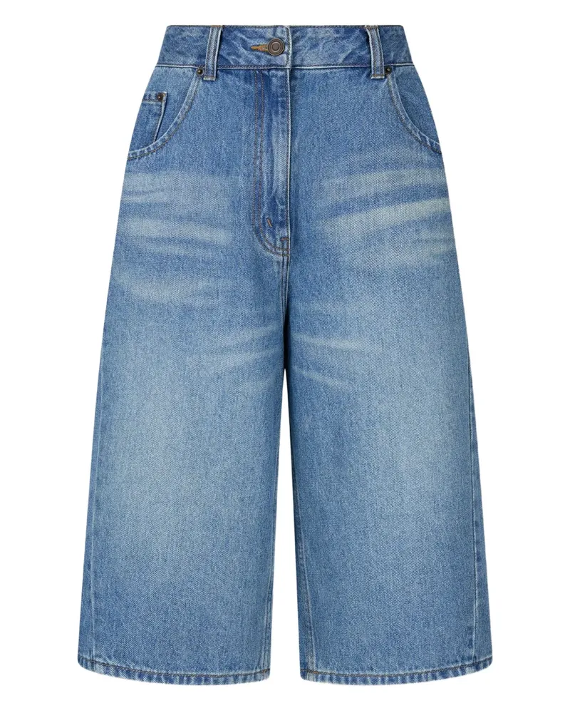 STUDIO TOMBOY Cropped-Jeans mit Knöpfen - Blau Blau