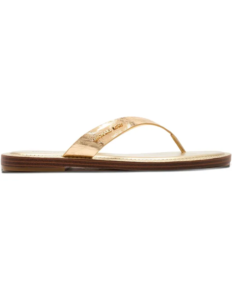 Michael Kors Koko Flip-Flops aus Metallic-Leder - Braun Braun