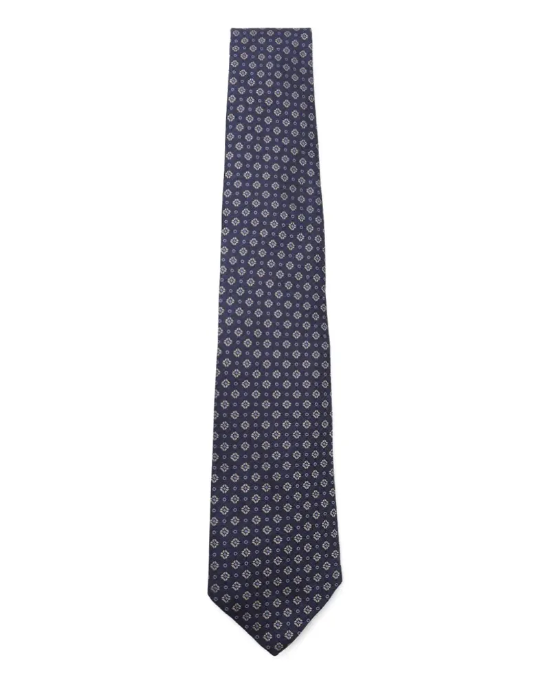 Canali Geometrisch gemusterte Krawatte - Blau Blau