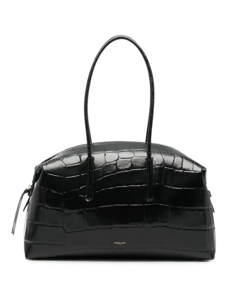 DeMELLIER Stockholm croc-effect shoulder bag - Schwarz Schwarz
