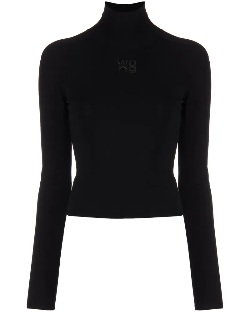 Alexander Wang Rollkragenpullover mit Logo-Prägung - Schwarz Schwarz