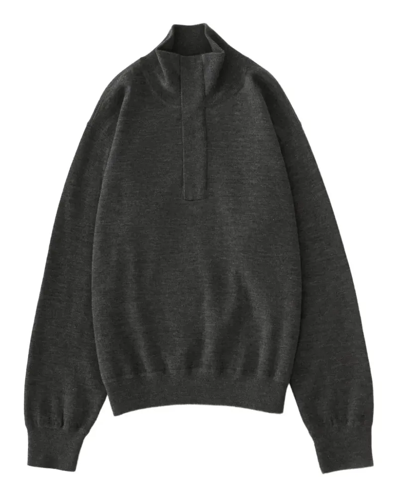 Studio Nicholson Falmouth Pullover mit Reißverschluss - Grau Grau