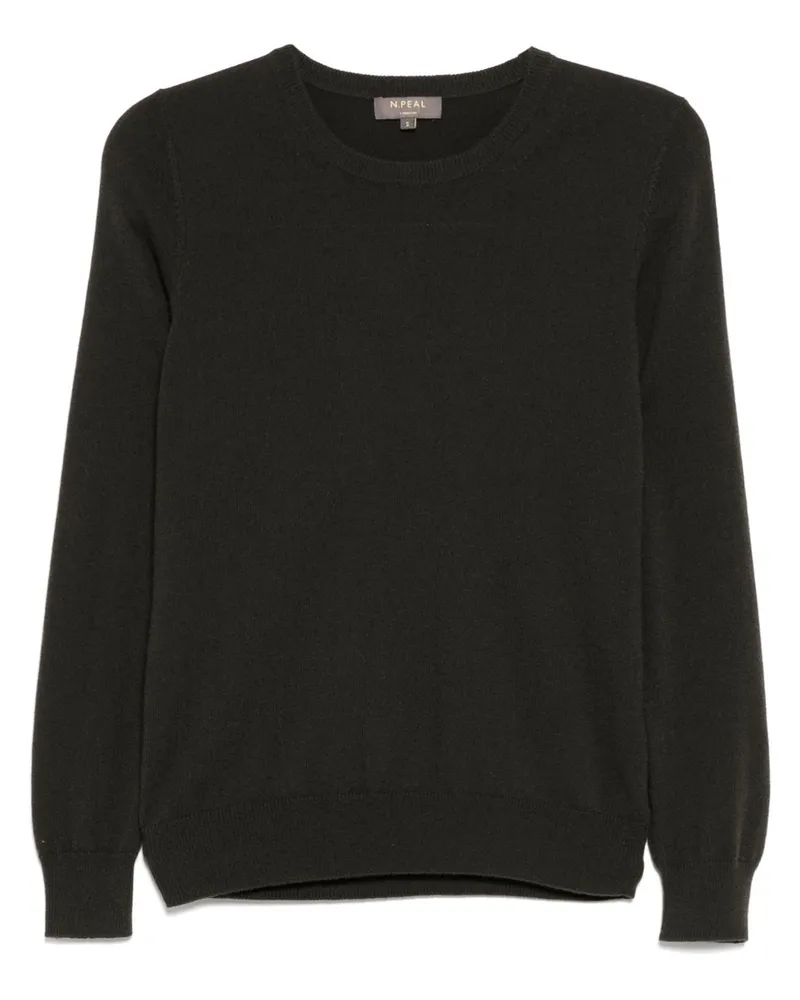 N.Peal Evie Classic Pullover mit rundem Ausschnitt - Grün Grün