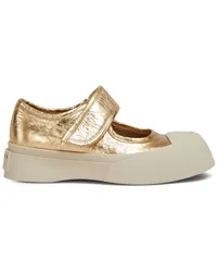 Marni Plateau-Sneakers im Metallic-Look Gold