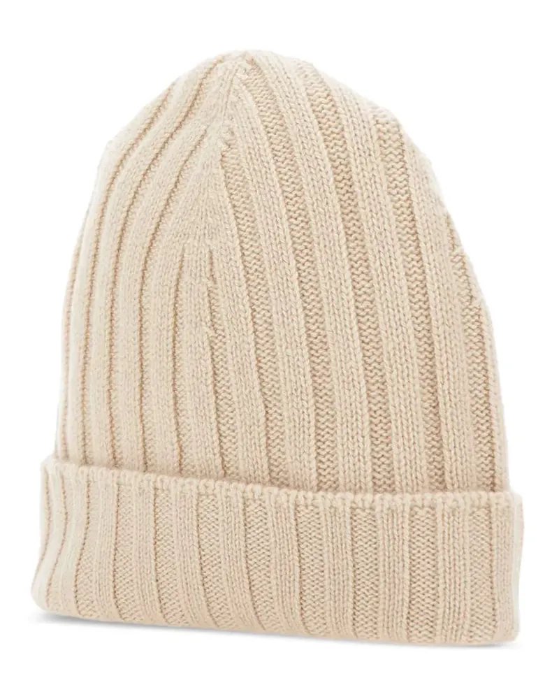 Gran Sasso ribbed beanie hat - Nude Nude