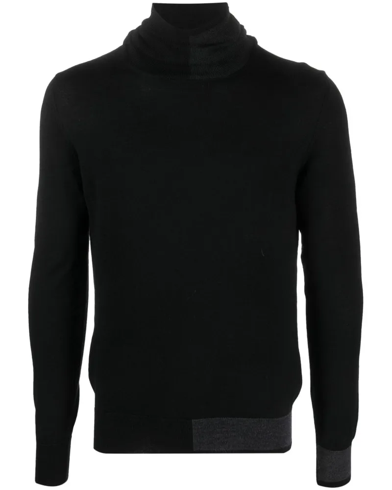 Roberto del Carlo Klassischer Rollkragenpullover Schwarz