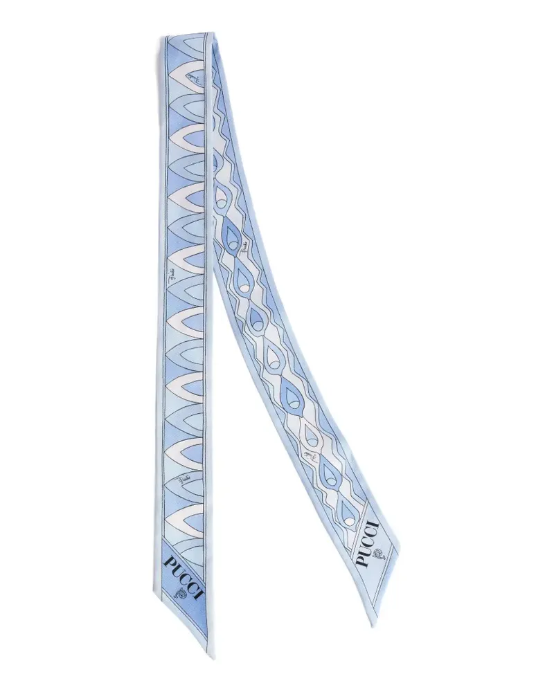 Emilio Pucci mixed print silk scarf - Blau Blau