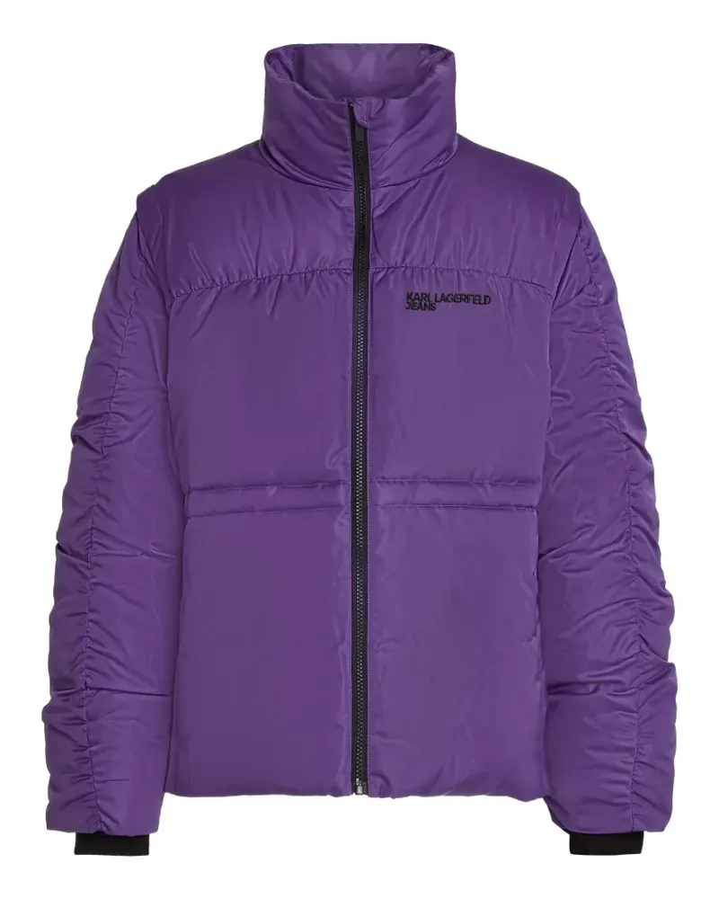 Karl Lagerfeld ruched-detail puffer jacket - Violett Violett