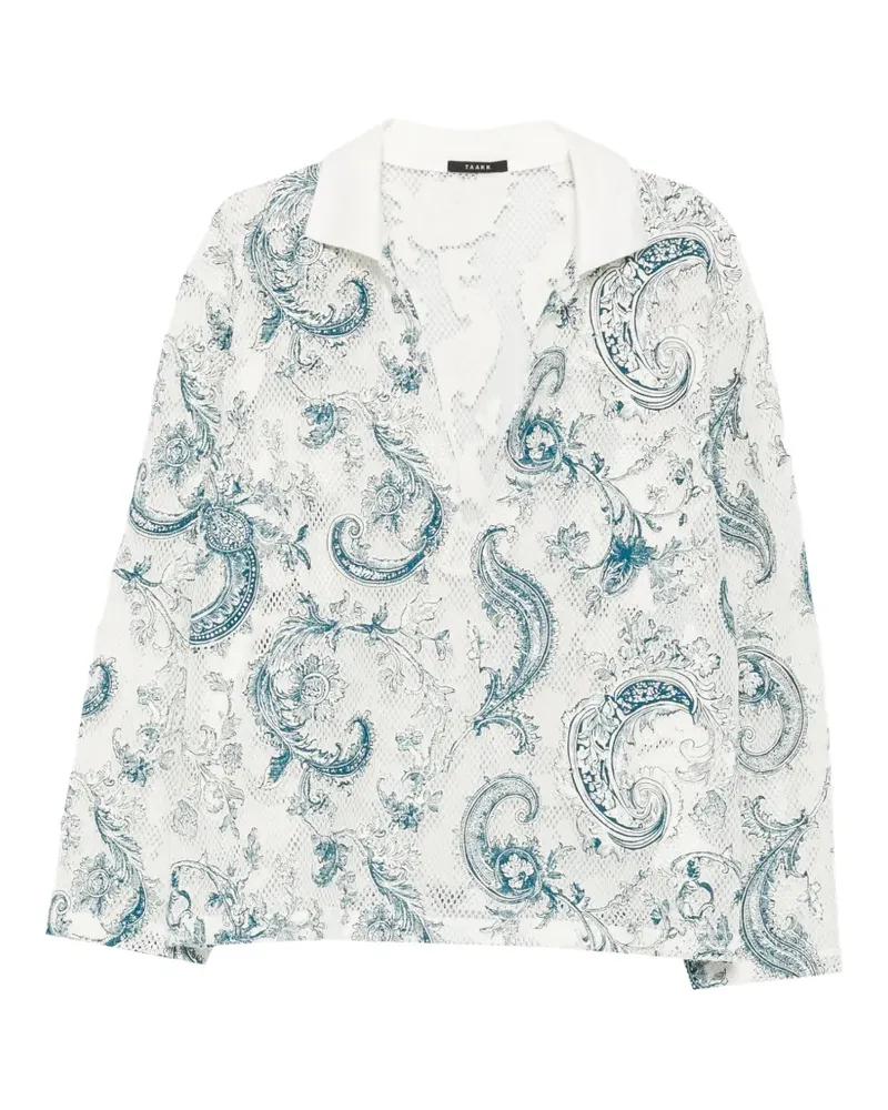 TAAKK paisley-print mesh shirt - Weiß Weiß