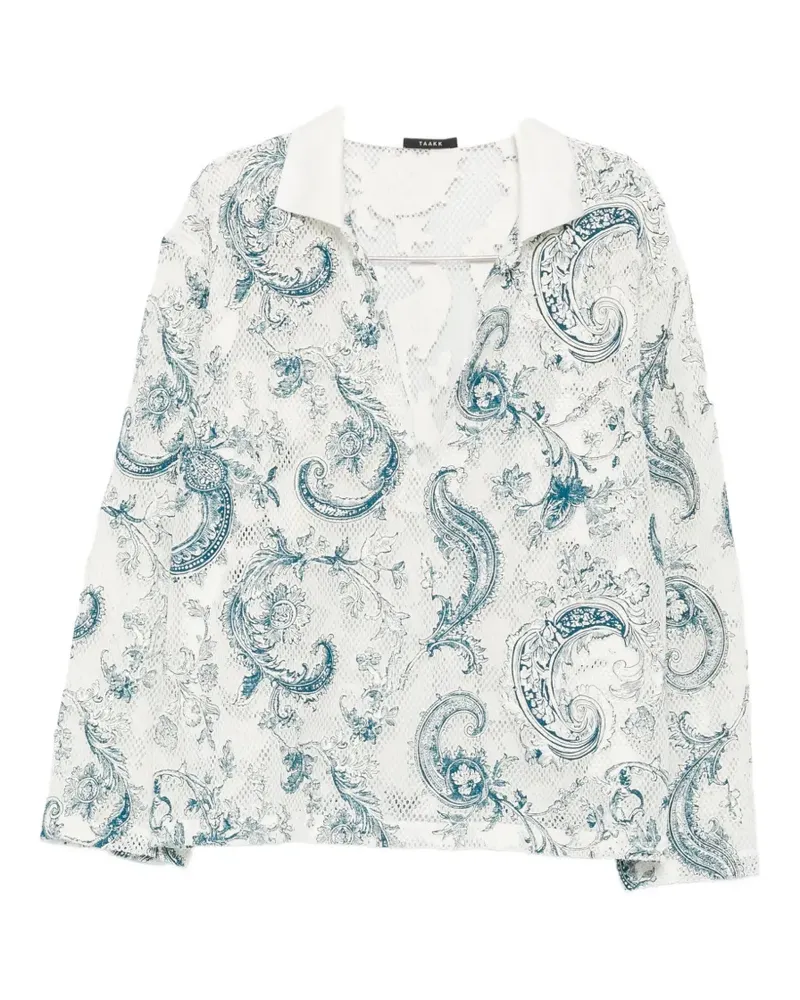TAAKK paisley-print mesh shirt - Weiß Weiß